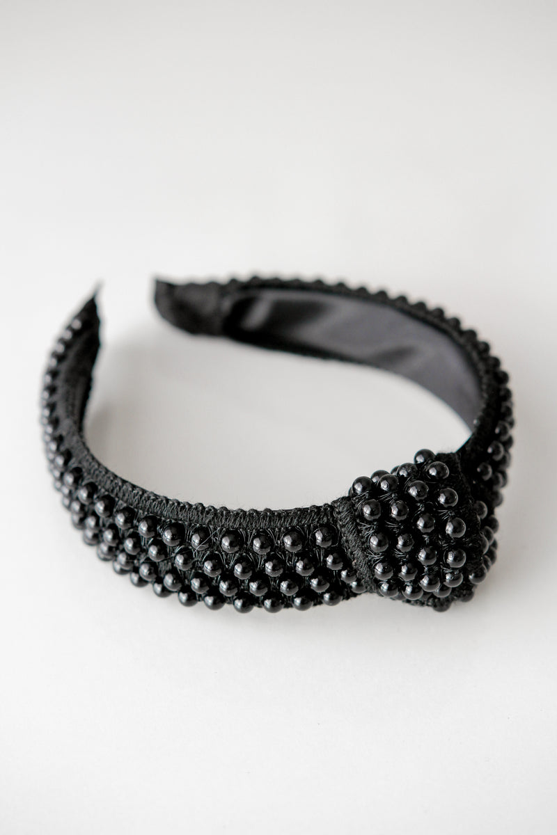 Pearl Knot Headband in Black – Missy Sue display picture 3