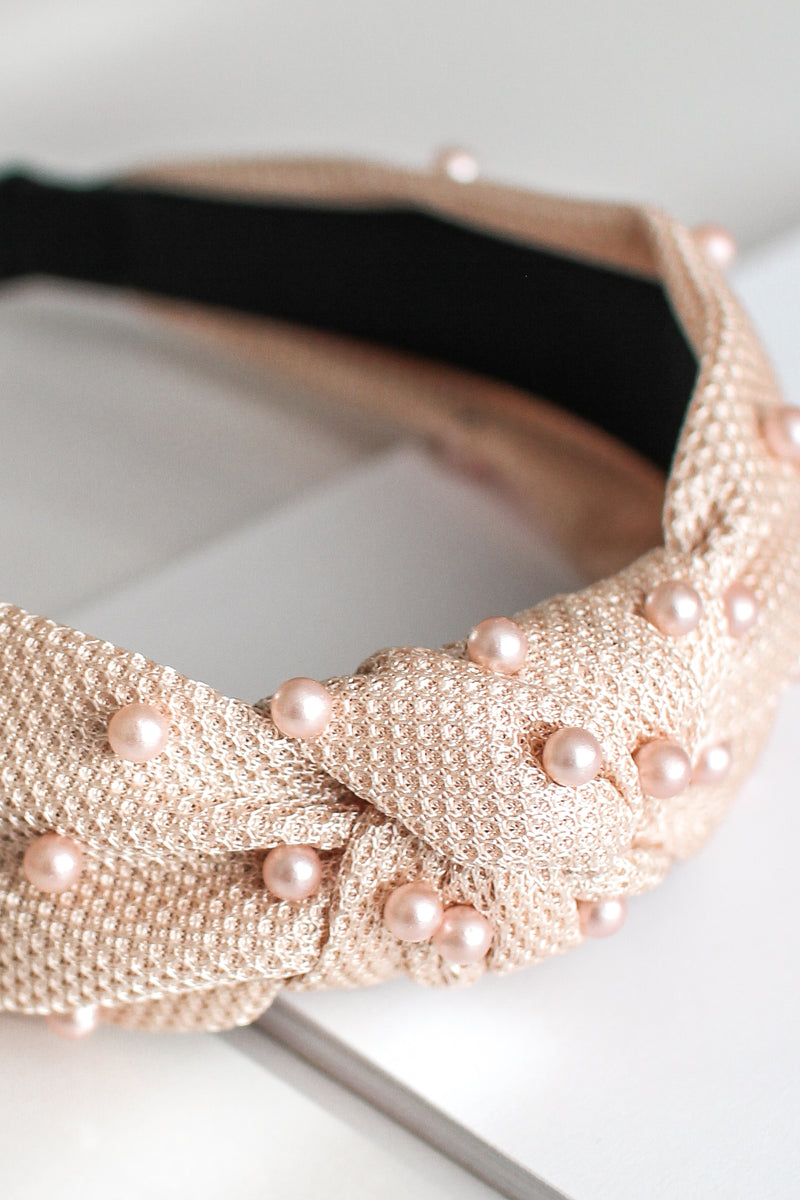 Pearl Knot Headband in Pink – Missy Sue