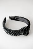 Pearl Knot Headband in Black