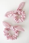 Bow Scrunchie Set in Pink