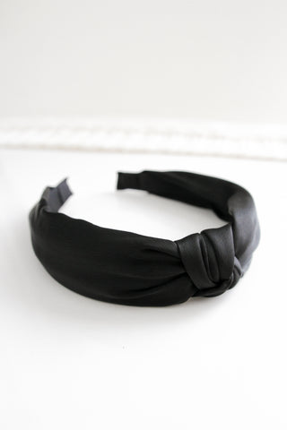 Fabric Knot Headband in Black